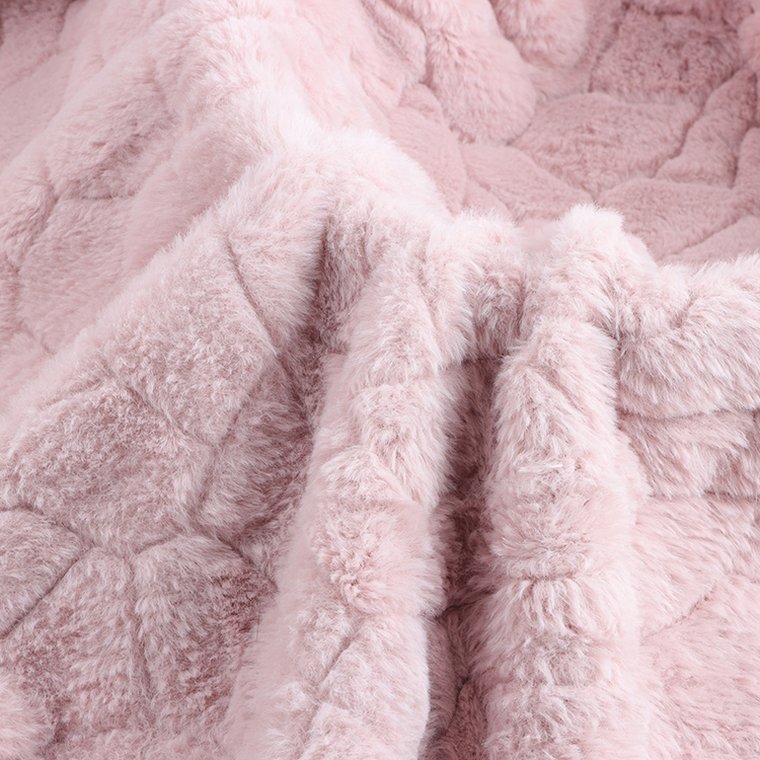 Recycled NO MOQ Embossed Microfiber Faux rabbit Polyester Plush Fabric For Home Textile Garment Winter Blanket