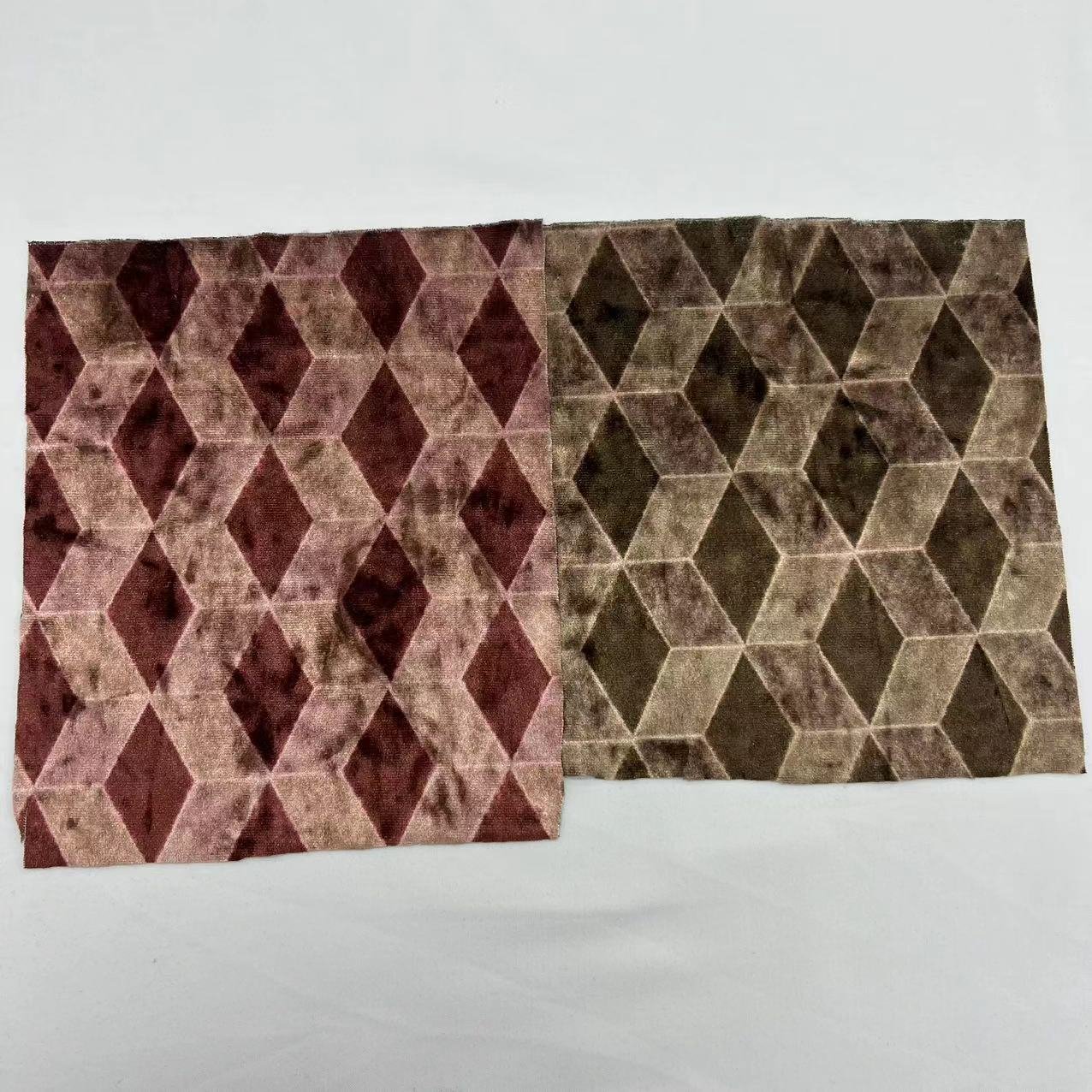 hot selling diamond pattern 250gsm polyester fabric velour sofa fabric luxury holland velvet furniture fabric