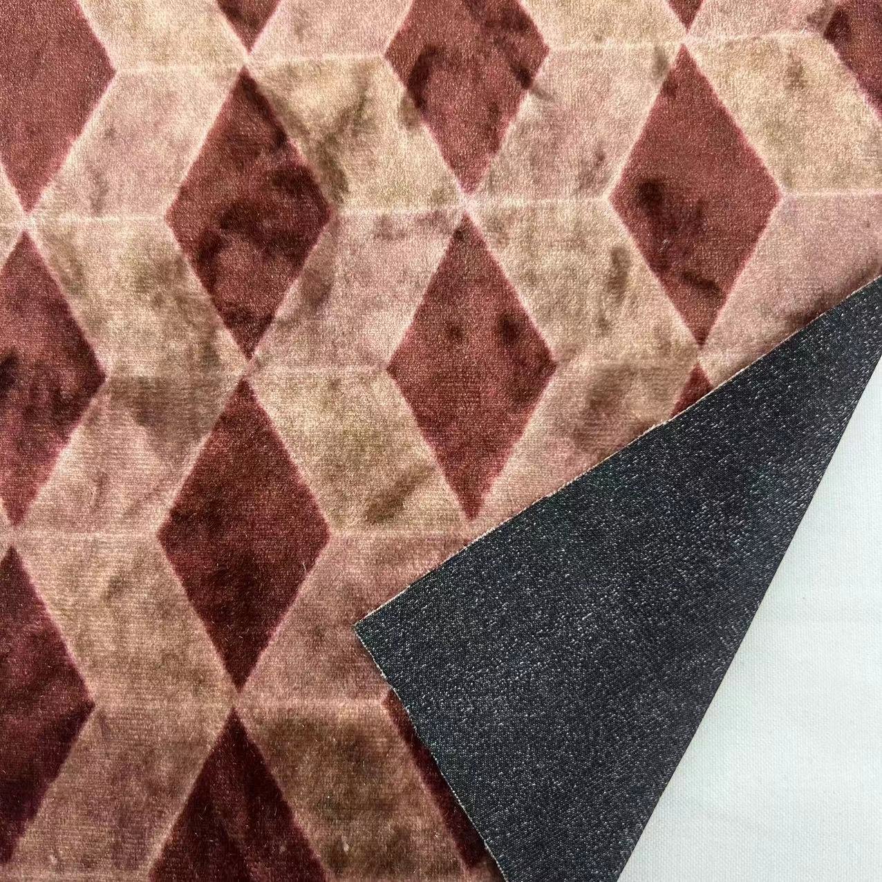 hot selling diamond pattern 250gsm polyester fabric velour sofa fabric luxury holland velvet furniture fabric