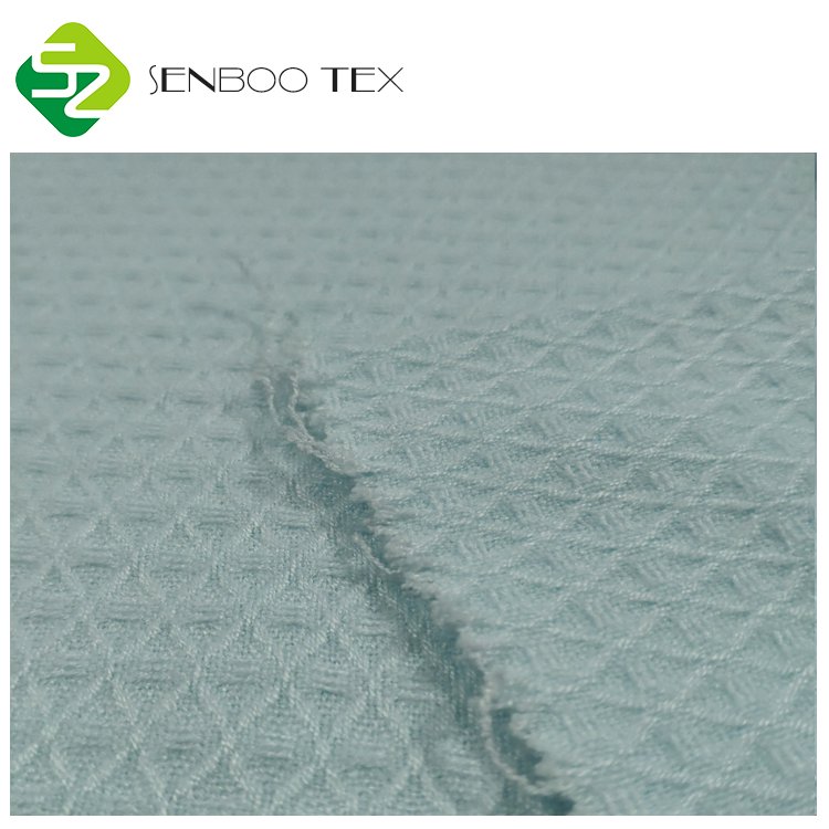 Luxury Eco-Friendly 100% Organic Bamboo Waffle Fabric Breathable Stretchable Comfortable Home Textiles Bedding Sleepwear Design