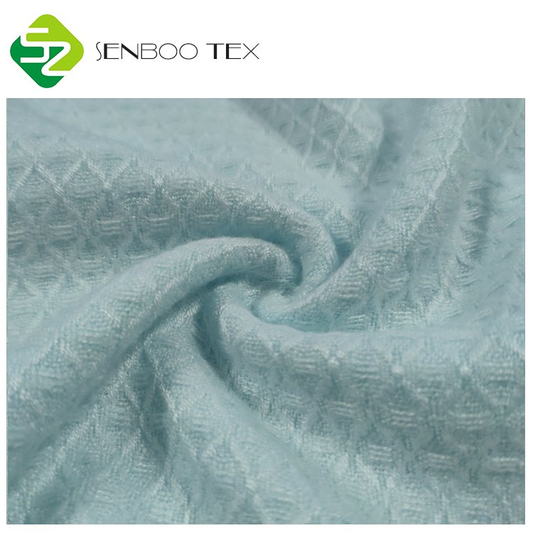 Luxury Eco-Friendly 100% Organic Bamboo Waffle Fabric Breathable Stretchable Comfortable Home Textiles Bedding Sleepwear Design