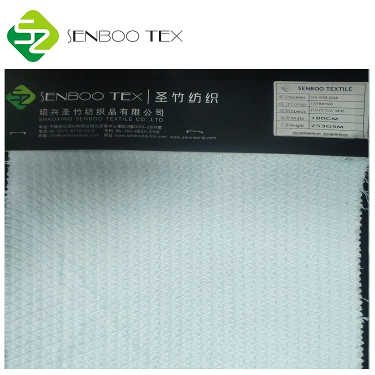 Luxury Eco-Friendly 100% Organic Bamboo Waffle Fabric Breathable Stretchable Comfortable Home Textiles Bedding Sleepwear Design