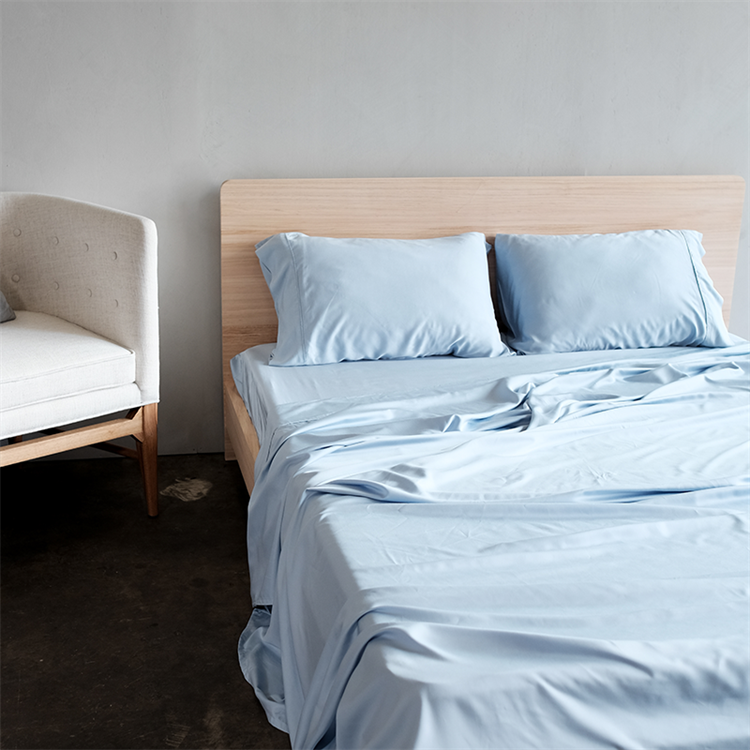 Luxurious 60s solid color 100% Lyocell Bamboo fiber flat Bed Sheets, Cool and silky Bamboo Microfiber Bedding set