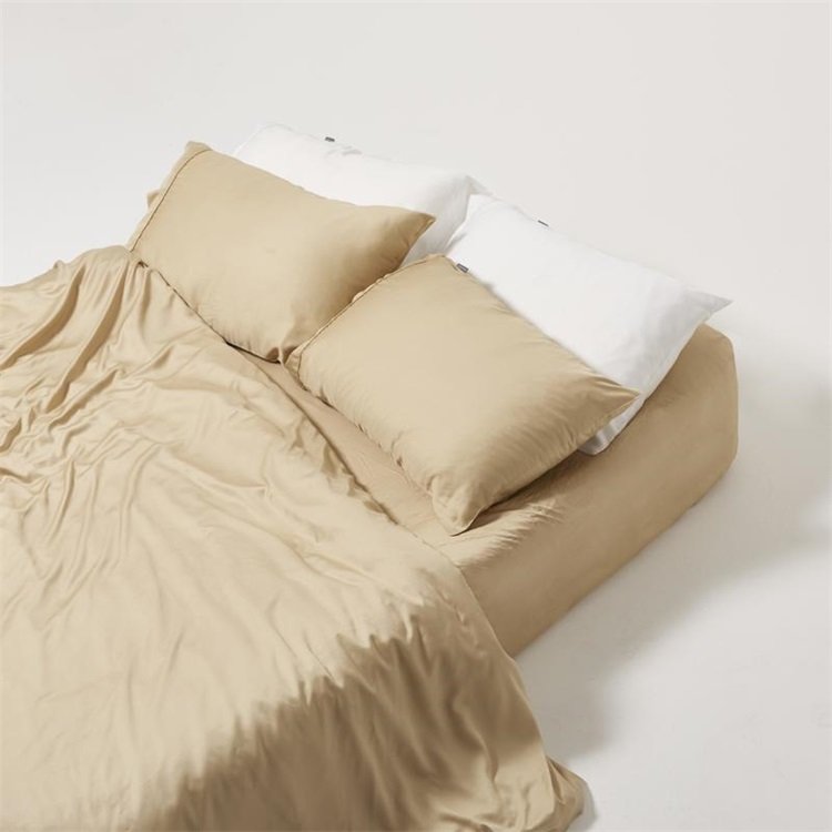 Luxurious 60s solid color 100% Lyocell Bamboo fiber flat Bed Sheets, Cool and silky Bamboo Microfiber Bedding set