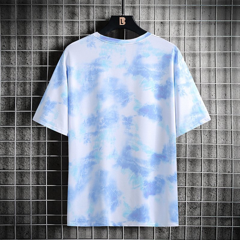2024 Explosive Summer Casual T-Shirt for Men and Women Gradual Color Change Solid and Print Pattern Oversized Fit