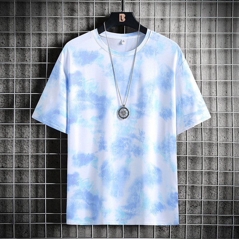 2024 Explosive Summer Casual T-Shirt for Men and Women Gradual Color Change Solid and Print Pattern Oversized Fit