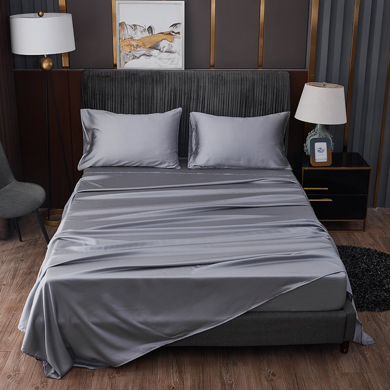 4PCS Jogo De Cama Eucalyptus Lyocell Cooling Fitted Bedsheet Bed Sheets Bedding Set for Hotel