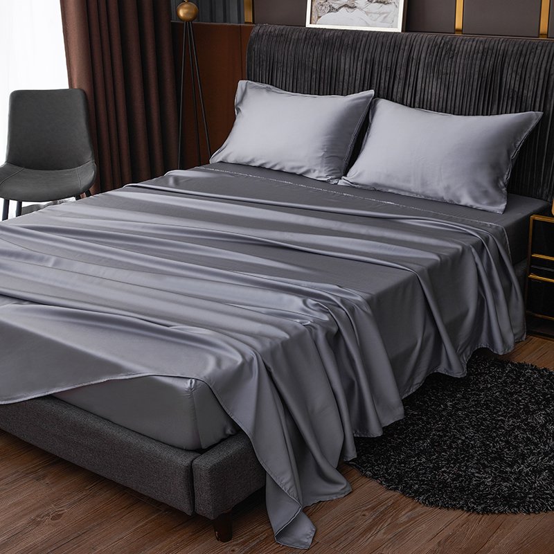 4PCS Jogo De Cama Eucalyptus Lyocell Cooling Fitted Bedsheet Bed Sheets Bedding Set for Hotel