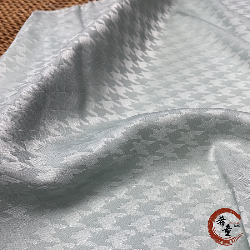 Satin fabric jacquard satin fabrics Dress material New design plover grid pattern wholesale for clothing garment
