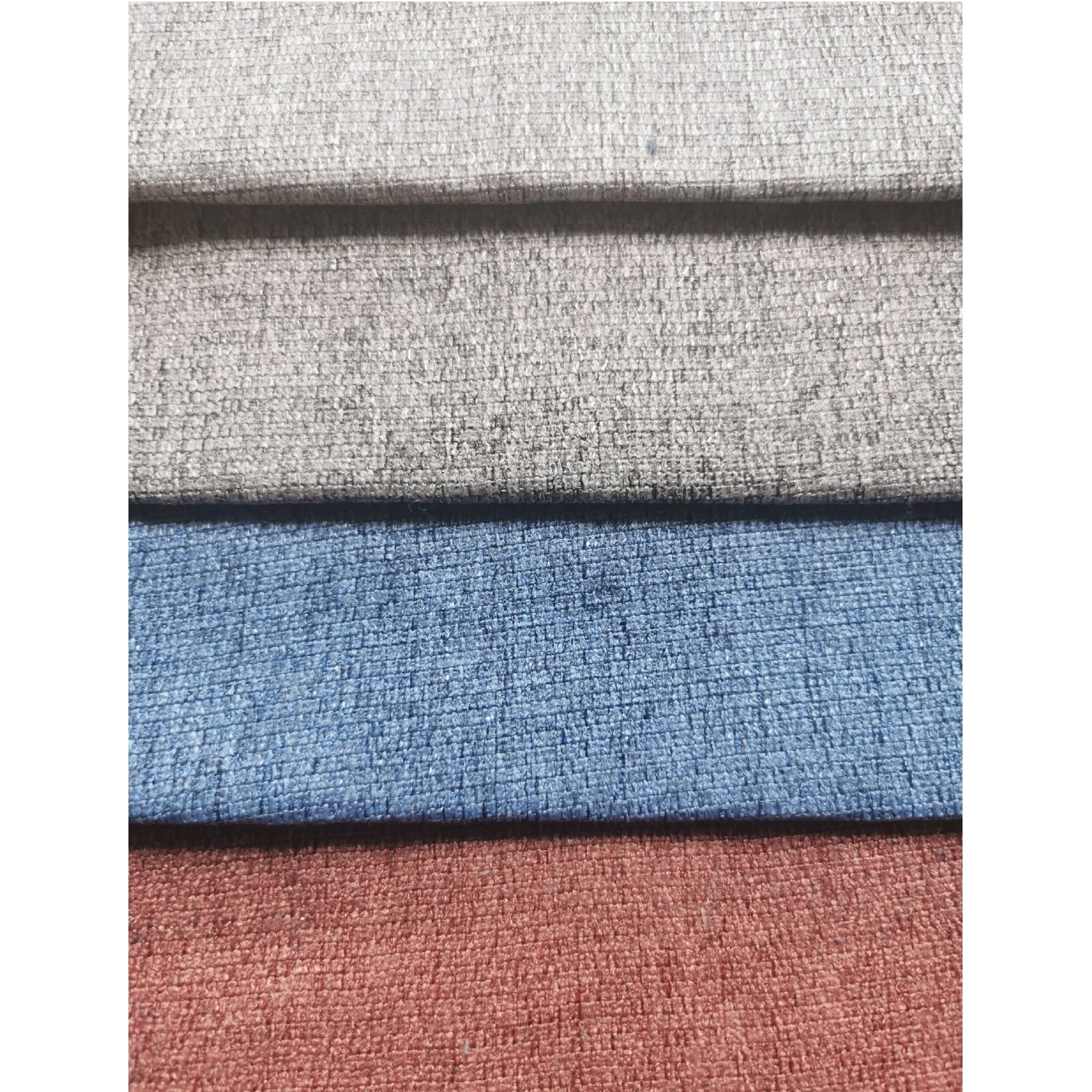 Home Deco Linen Sofa Fabrics Plain Solid Color Fabric 100% Polyester Linen Like Fabric