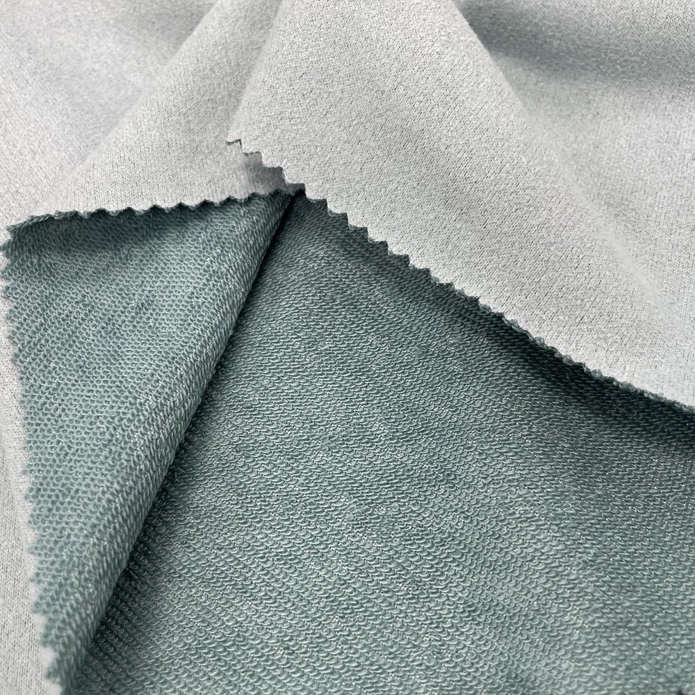 China Supplier 100% Polyester Hoodie Sweatshirt Knit Plain Poly Suede French Terry Fabric Price For Women Clothes