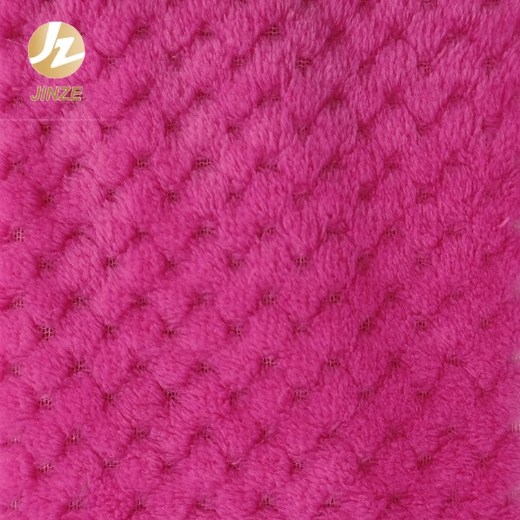 JZ Sherpa Jacquard Fabric Textile for Clothing Manufacturer Wholesale Soft Custom Dyeing Fleece Flannel Fabric Plain Polyester
