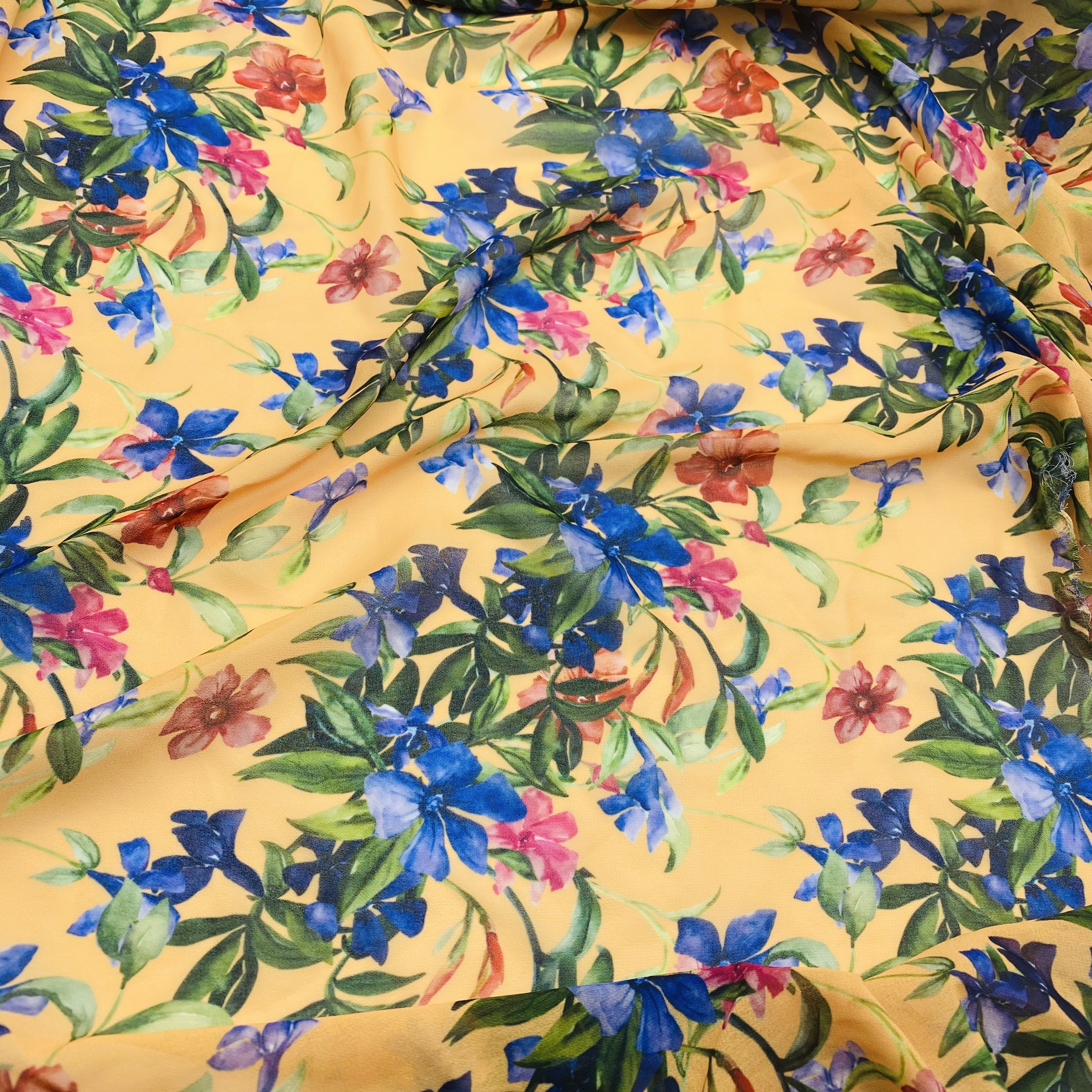 2020 printed fabric polyester Chiffon Pearl Fabric Digital Print chiffon fabric Southeast Asian style chiffon Dress making