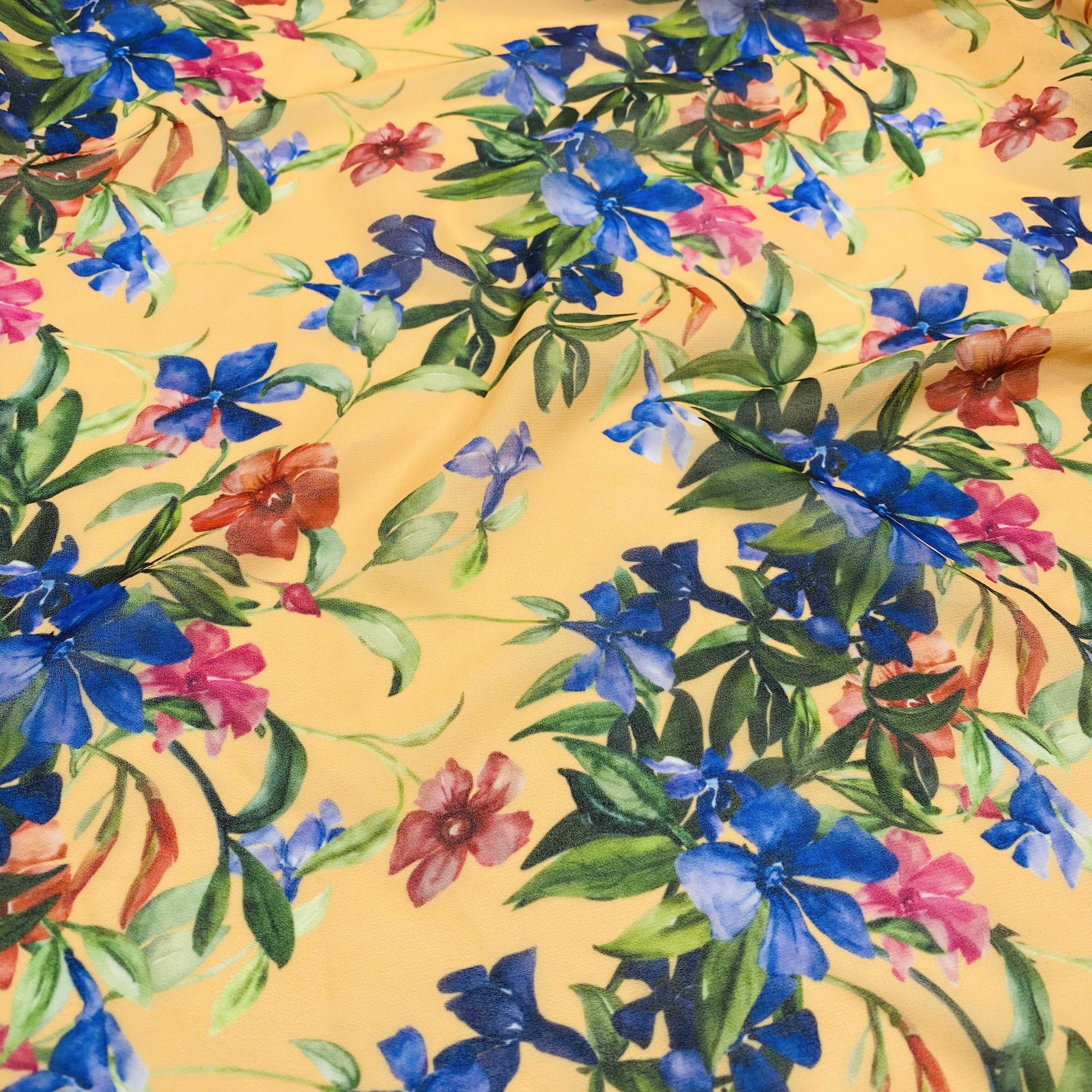 2020 printed fabric polyester Chiffon Pearl Fabric Digital Print chiffon fabric Southeast Asian style chiffon Dress making