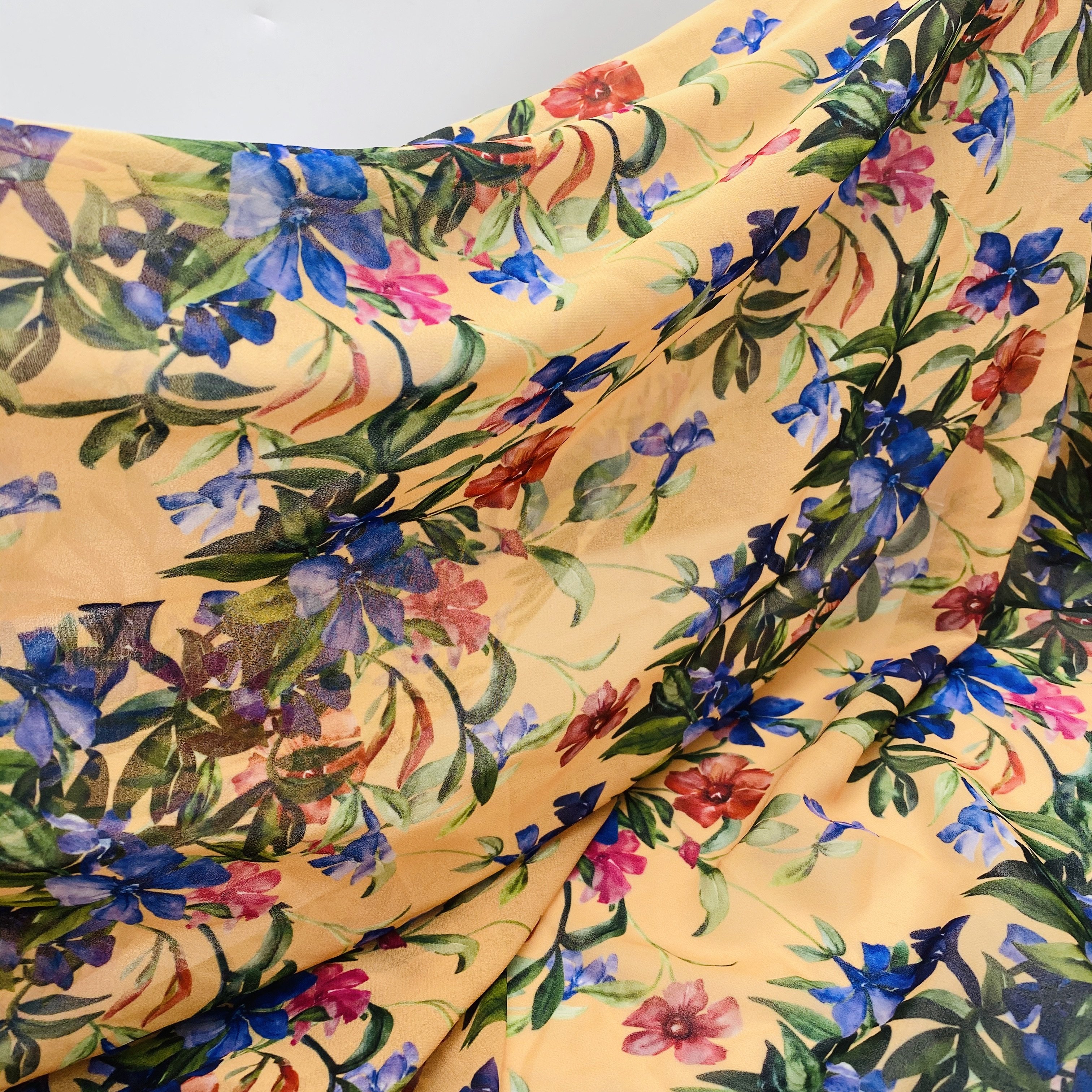 2020 printed fabric polyester Chiffon Pearl Fabric Digital Print chiffon fabric Southeast Asian style chiffon Dress making