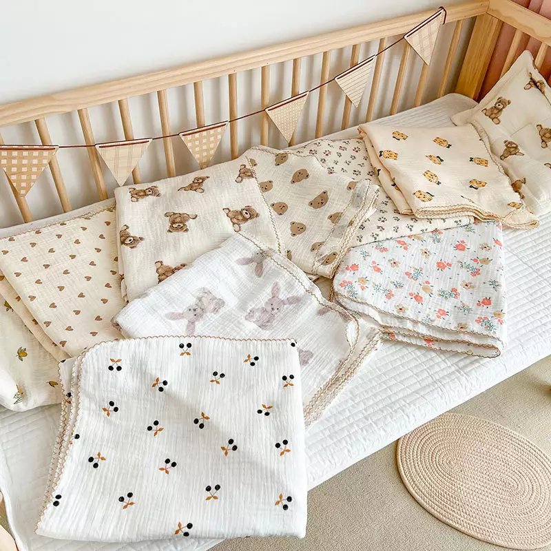 Bamboo cotton Baby Swaddle Muslin Blanket newborn essentials 120*120cm