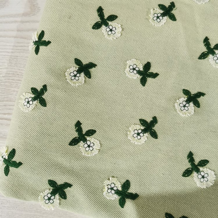 Width 125 cm Colorful 3 D daisy plant flowers plain embroidery fabric Cotton Linen Rayon Fabric for cheongsam dress bag