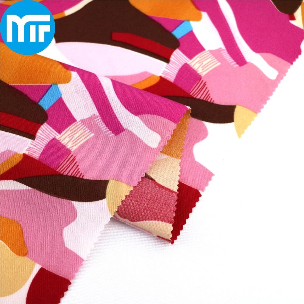 New Design Camo Pattern 97% Polyester 3%Spandex 100gsm 4 Way Stretch Spandex Fabric Woven Fabrics Garments Women Dress Clothing