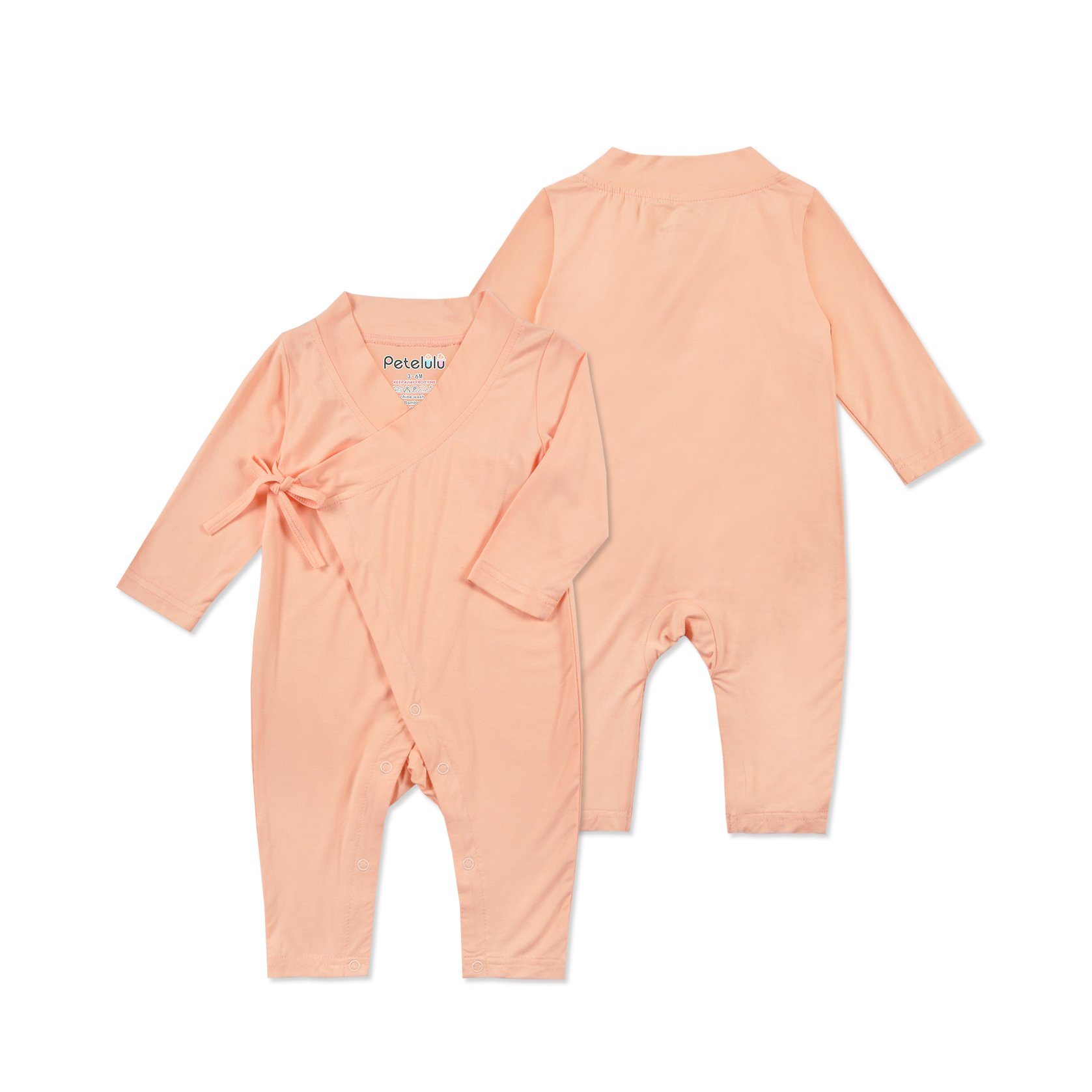 Kimono Romper Baby Sling Playsuit Bamboo Toddler Pajamas Summer Infant Bamboo Long Sleeves Button Down Full Customized Logo 576
