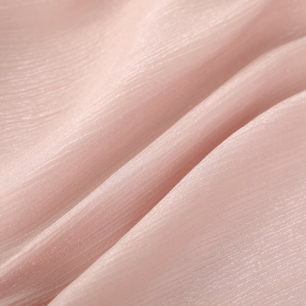 Bright Shiny Liquid Organza 100 Polyester Crinkle Chiffon Fabric For Making Dress Metallic Crystal Fabric