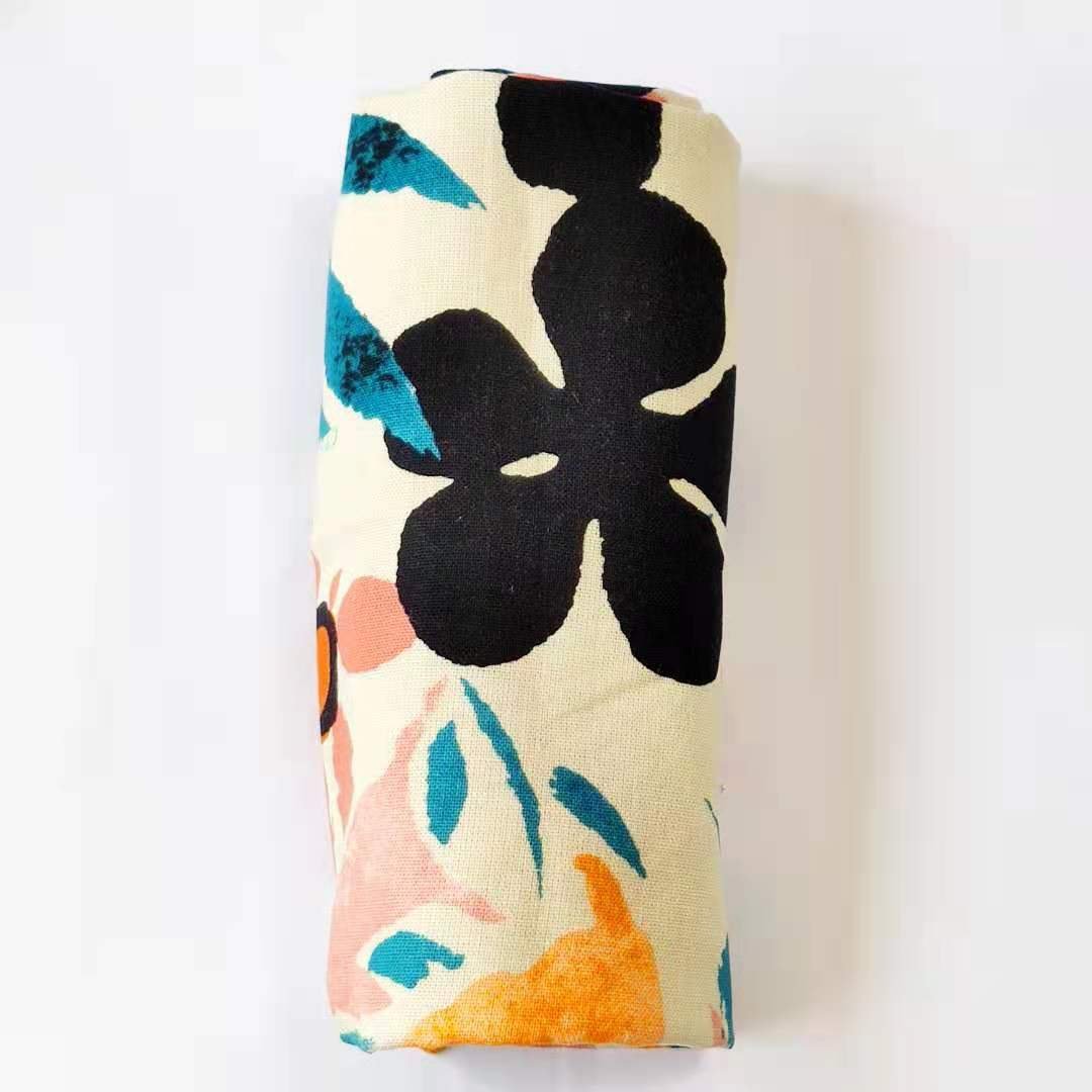 Hot sales ginham linen printed linen fashion linen cloth with Graffiti painting pattern
