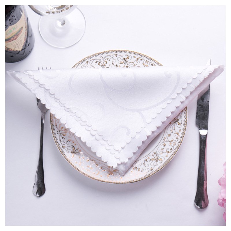 Wholesale price Pink Solid Color Washable Re-usable 100% polyester Damask table linen wedding banquet napkin for restaurant