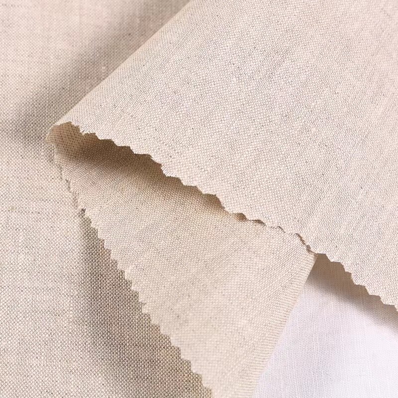 Wholesale 100% flax linen fabric solid color nature fabric breathable cool custom printing linen fabrics for dress shirt suit