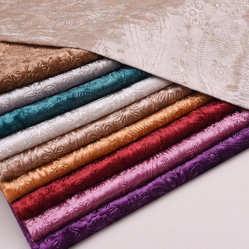 cheap price embossed velvet fabric superior sofa upholstery curtain fabric