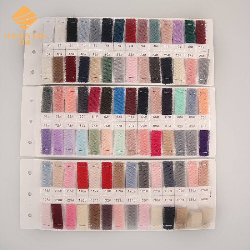 36A Polyester 25 GSM Tulle Mesh Net 384 colors in stock Soft Tulle Net Hexagonal Tulle Mesh Fabric