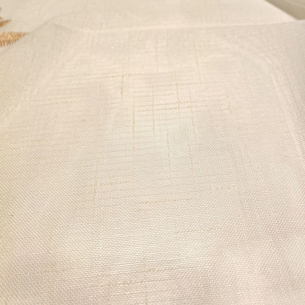 100%polyester linen look embroidery fabric curtain for the living room