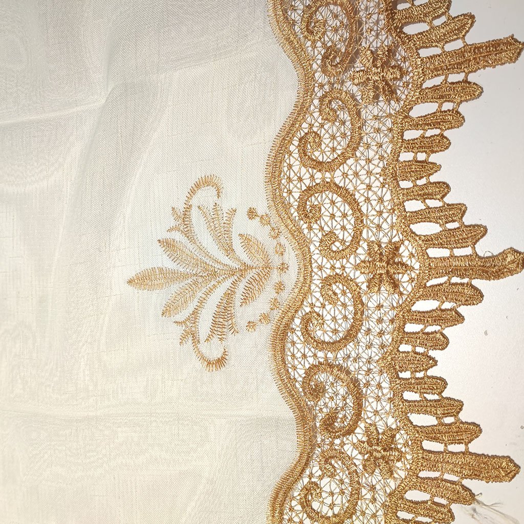 100%polyester linen look embroidery fabric curtain for the living room