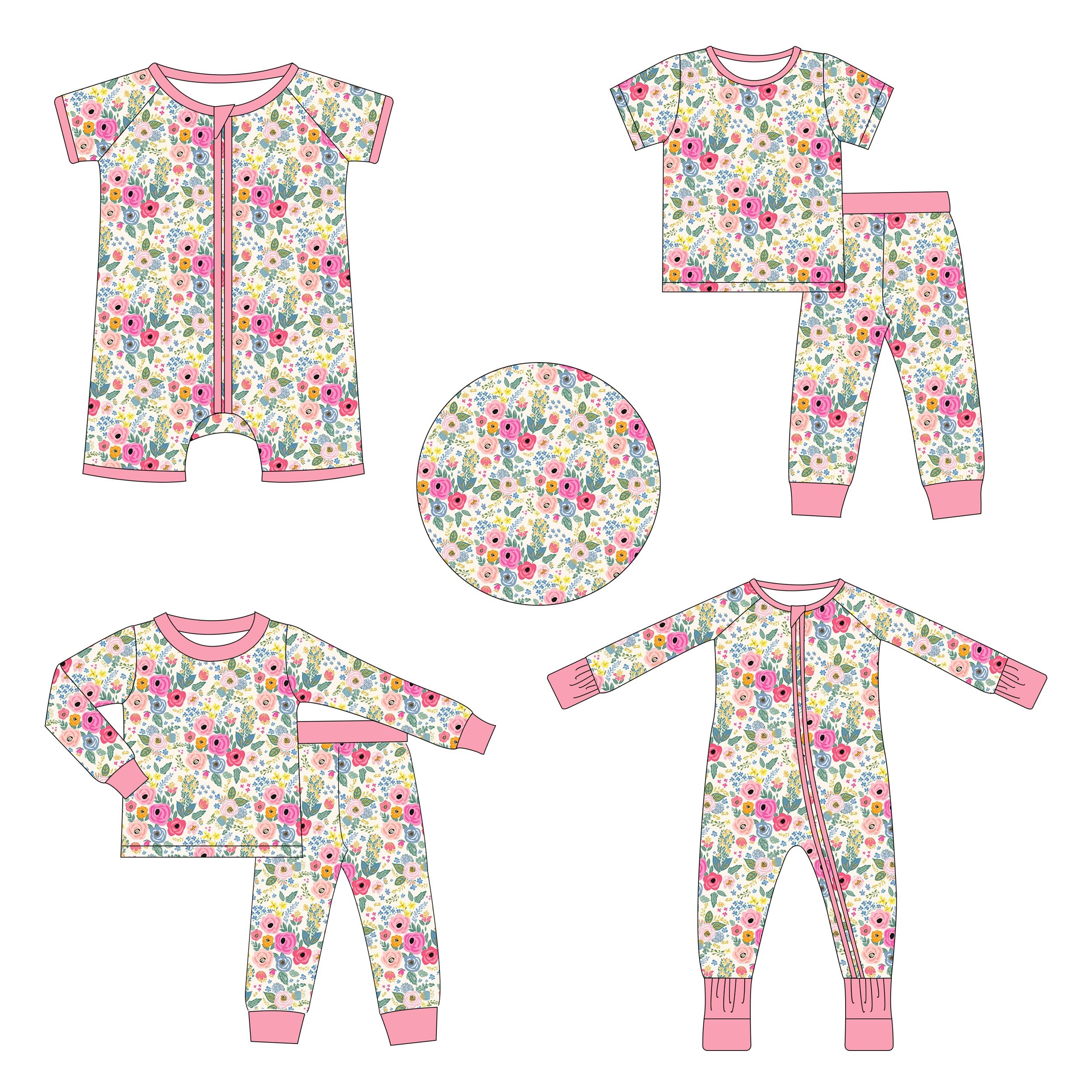 Organic Bamboo plain Color baby bamboo zip Sleepsuit babygrow baby sleeper Pajamas rompers