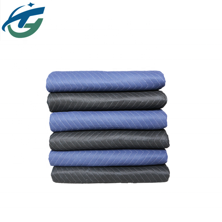 Customizable Double-Lock Black Stitching Econo LT-Moving Blanket Tight Zigzag Non-Woven Fabric Furniture Protection Made Cotton