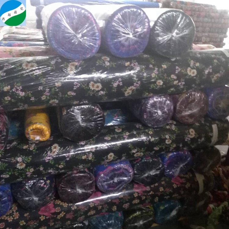 good selling 100% polyester fabric moss crepe print stock lot fabric from shaoxing telas de china