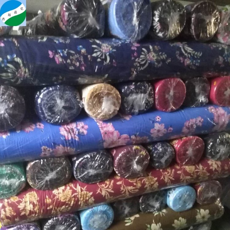 good selling 100% polyester fabric moss crepe print stock lot fabric from shaoxing telas de china
