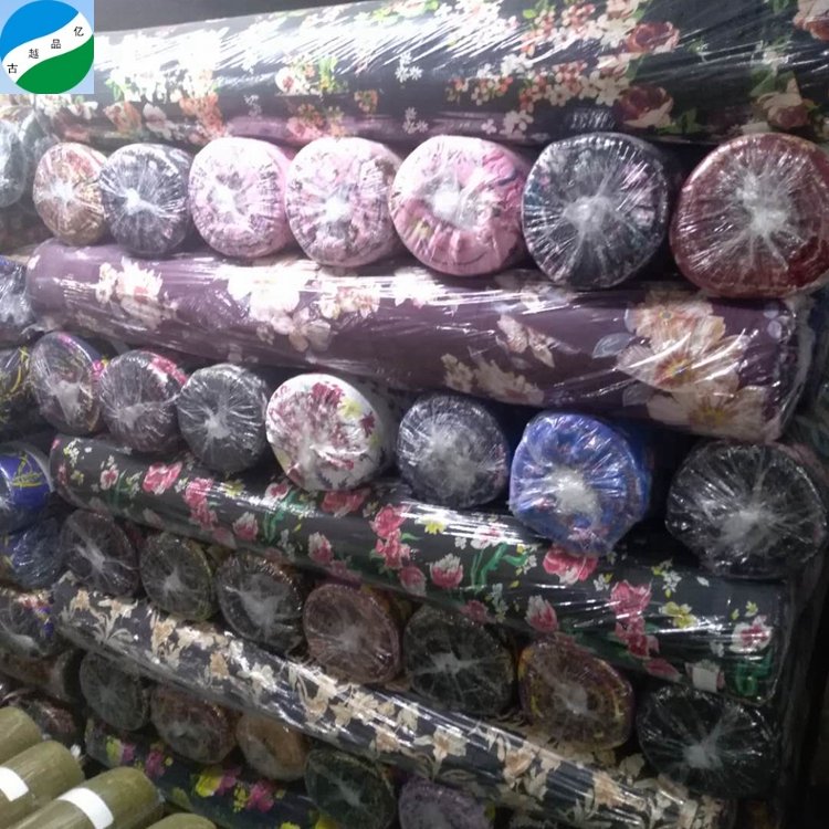 good selling 100% polyester fabric moss crepe print stock lot fabric from shaoxing telas de china