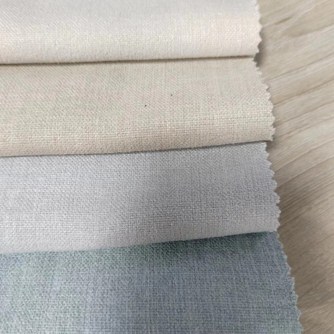 Soft 100% Blackout Linen Look Curtains two sides dimout Curtains For The Livingroom