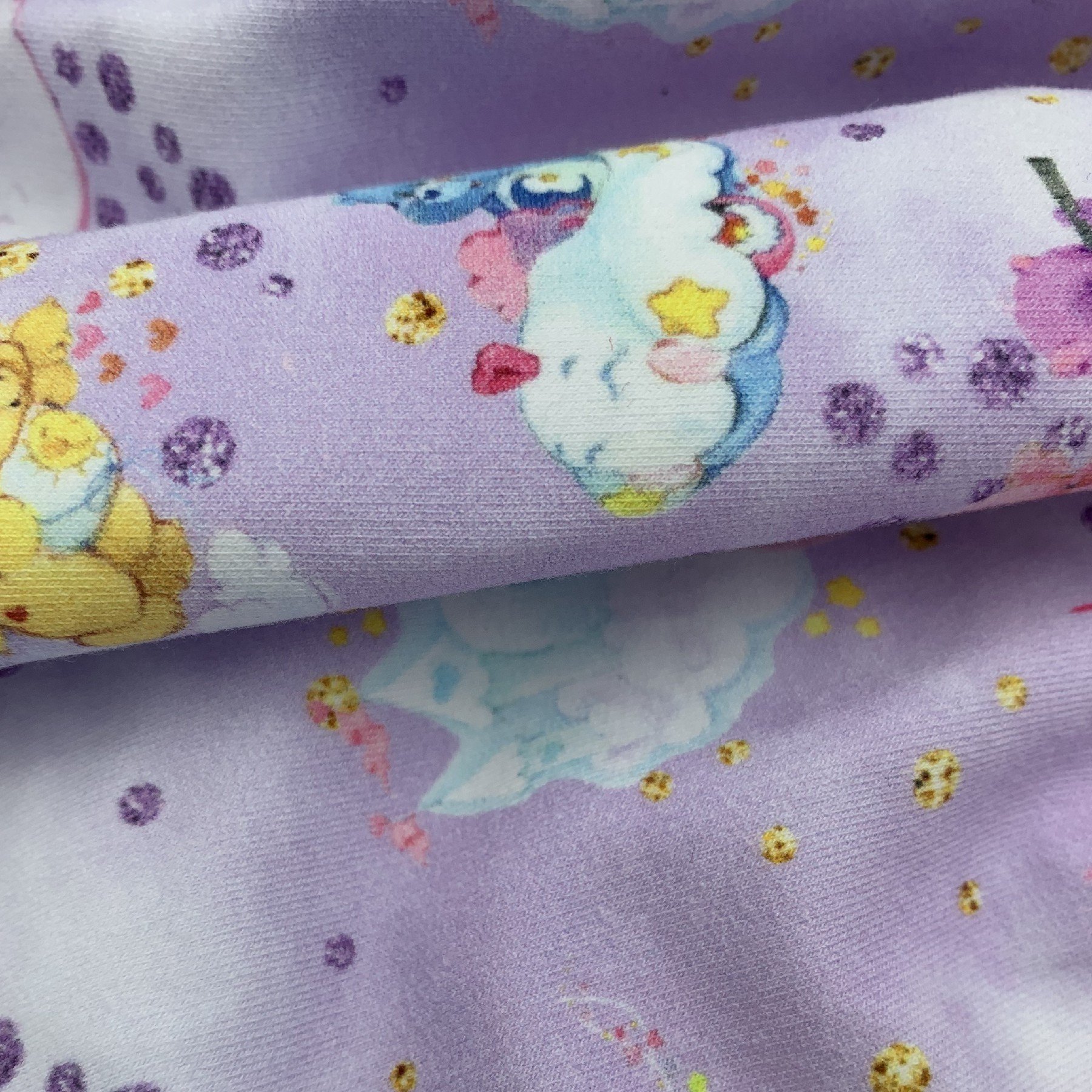 Natural material soft touch digital printing bamboo lycra spandex stretch fabric for baby kids garment