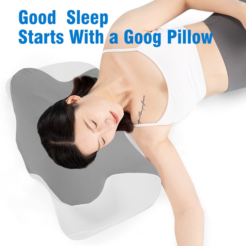 Couple's Contour Memory Foam Pillow Zipper Anti-Pressure Hand Fabric Geometric 200TC Cervical Pillow Decubitus Protection Neck