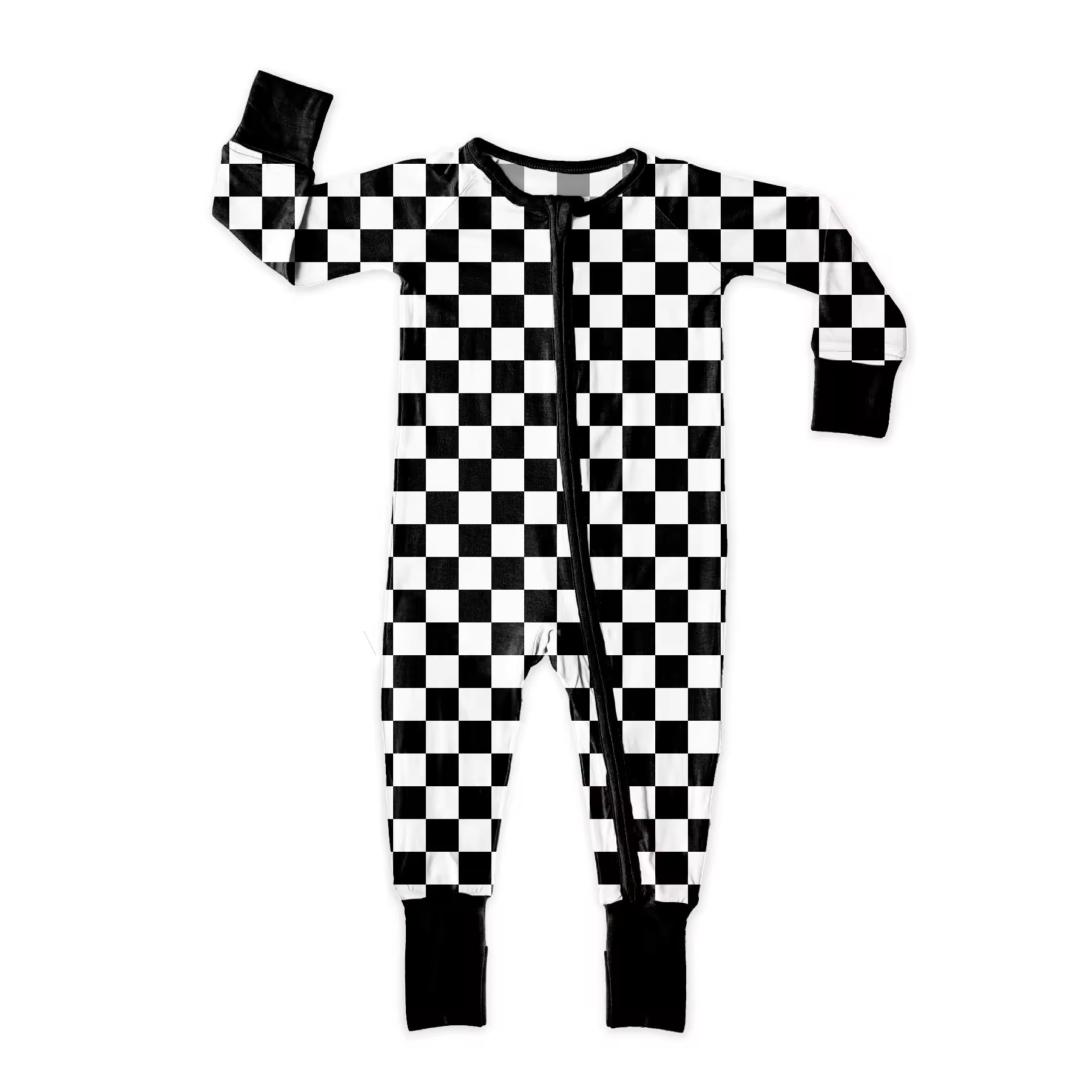 Custom Checker Print Double Zipper Kids Bamboo Clothing Baby Romper Knitted Bamboo Fiber Fabric Romper Bodysuit Bodysuit Baby