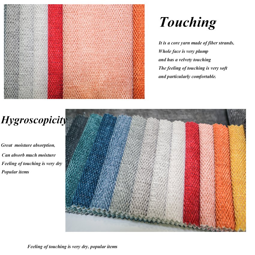 Chenille Linen Polyester Fabric Sofa Upholstery Fabric Hometextile Fabric