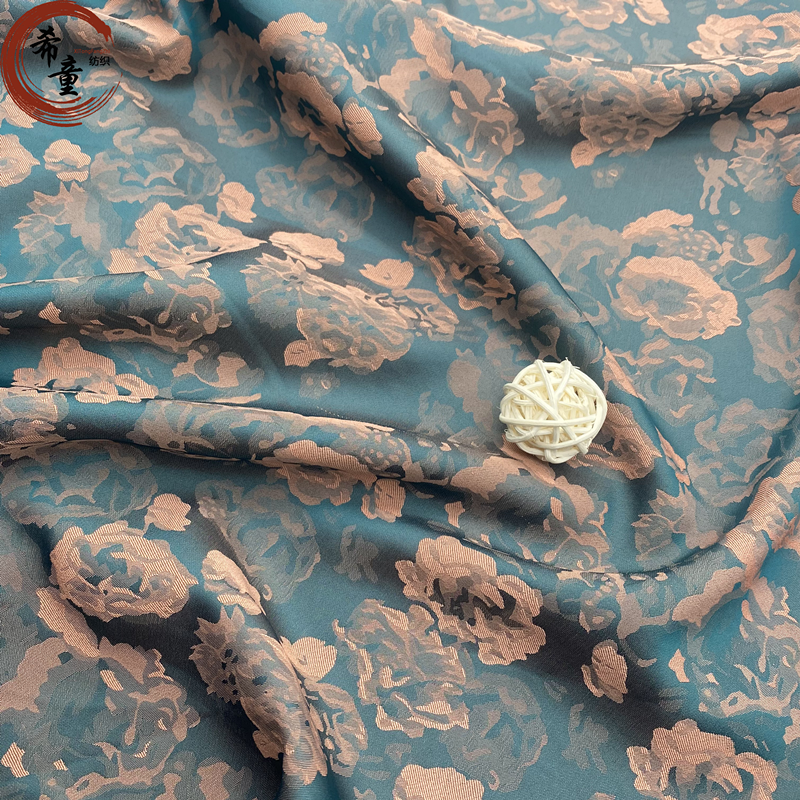 wholesale clothing high quality spandex fabric Cationic two color effect satin fabric jacquard satin for fashion lady's garments