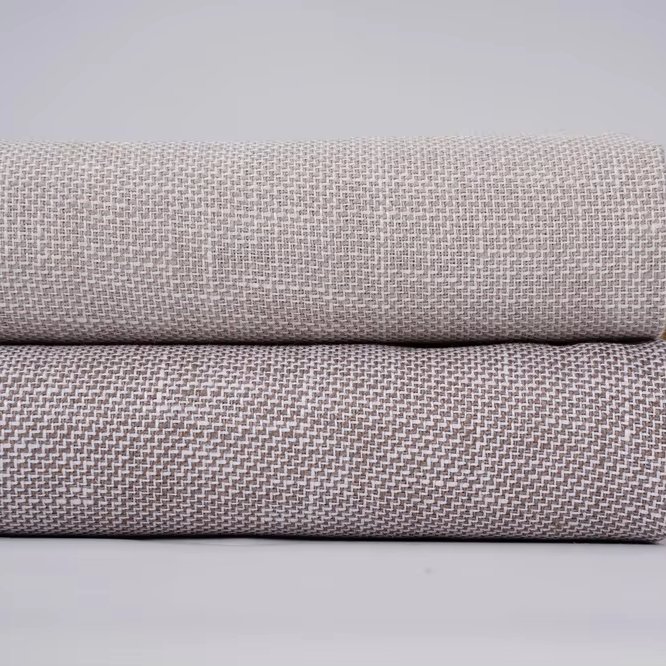 #D11001 High quality plain pure linen rugged linen tablecloth stocks 100%linen for clothing