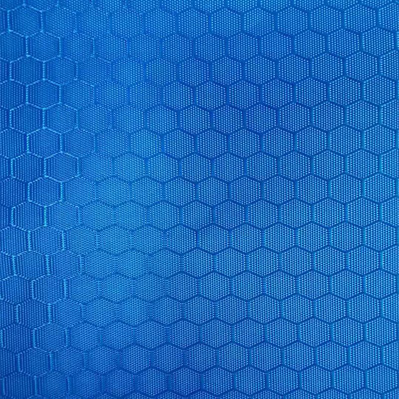 Factory cheap price PVC Coated 210D FDY Polyester Honeycomb Ripstop Plaid Hexagon Football Pattern for School Bag