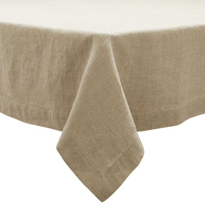 100% pure washed linen solid tablecloth rectangular white wedding for dining kitchen