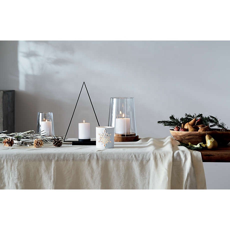 100% pure washed linen solid tablecloth rectangular white wedding for dining kitchen