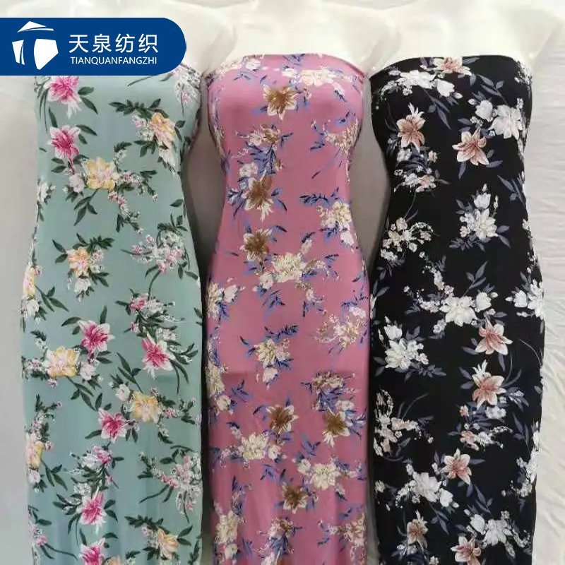 Fabric for Women's Dress Spun Rayon Woven Rayon Poplin Printed Flower Best Selling Beach Plain Lightweight Viscose Fabric Shirt