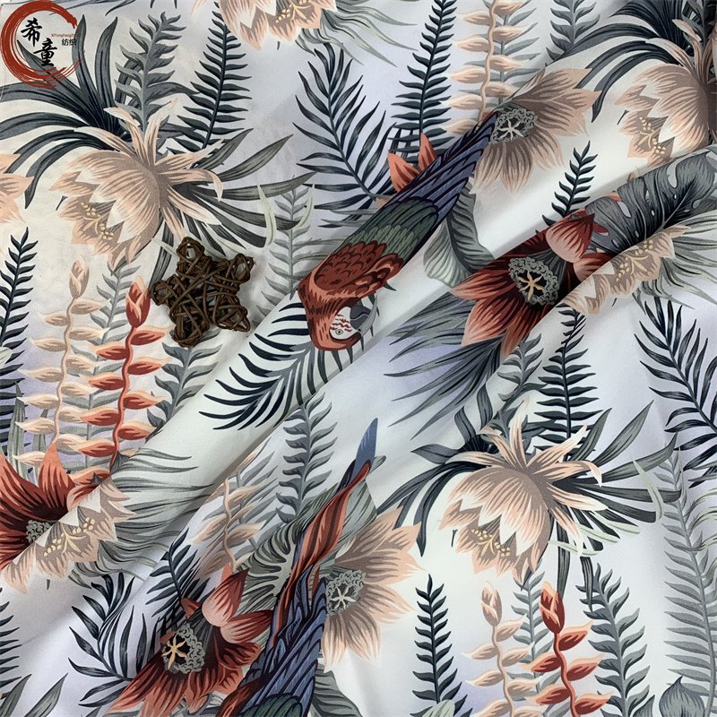 HOT SELL CUSTOM POLYESTER DIGITAL PRINT FLOWERS FABRIC FOR WOMEN DRESS AND PAJAMAS