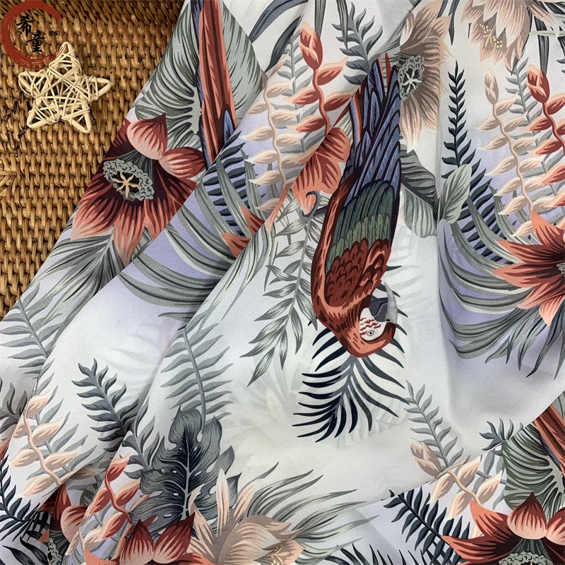 HOT SELL CUSTOM POLYESTER DIGITAL PRINT FLOWERS FABRIC FOR WOMEN DRESS AND PAJAMAS