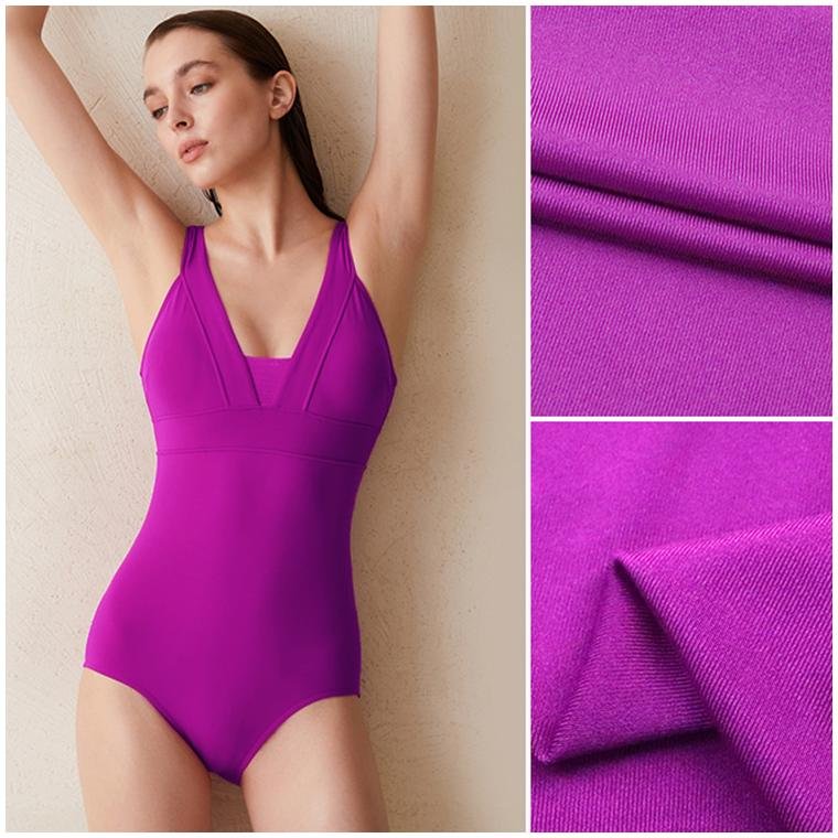 Polyester glossy four-way stretch swimsuit fabric high elastic yoga swimsuit fabric spot supply